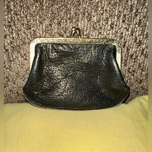 Vintage Black Leather “Genuine Calf” Coin Purse